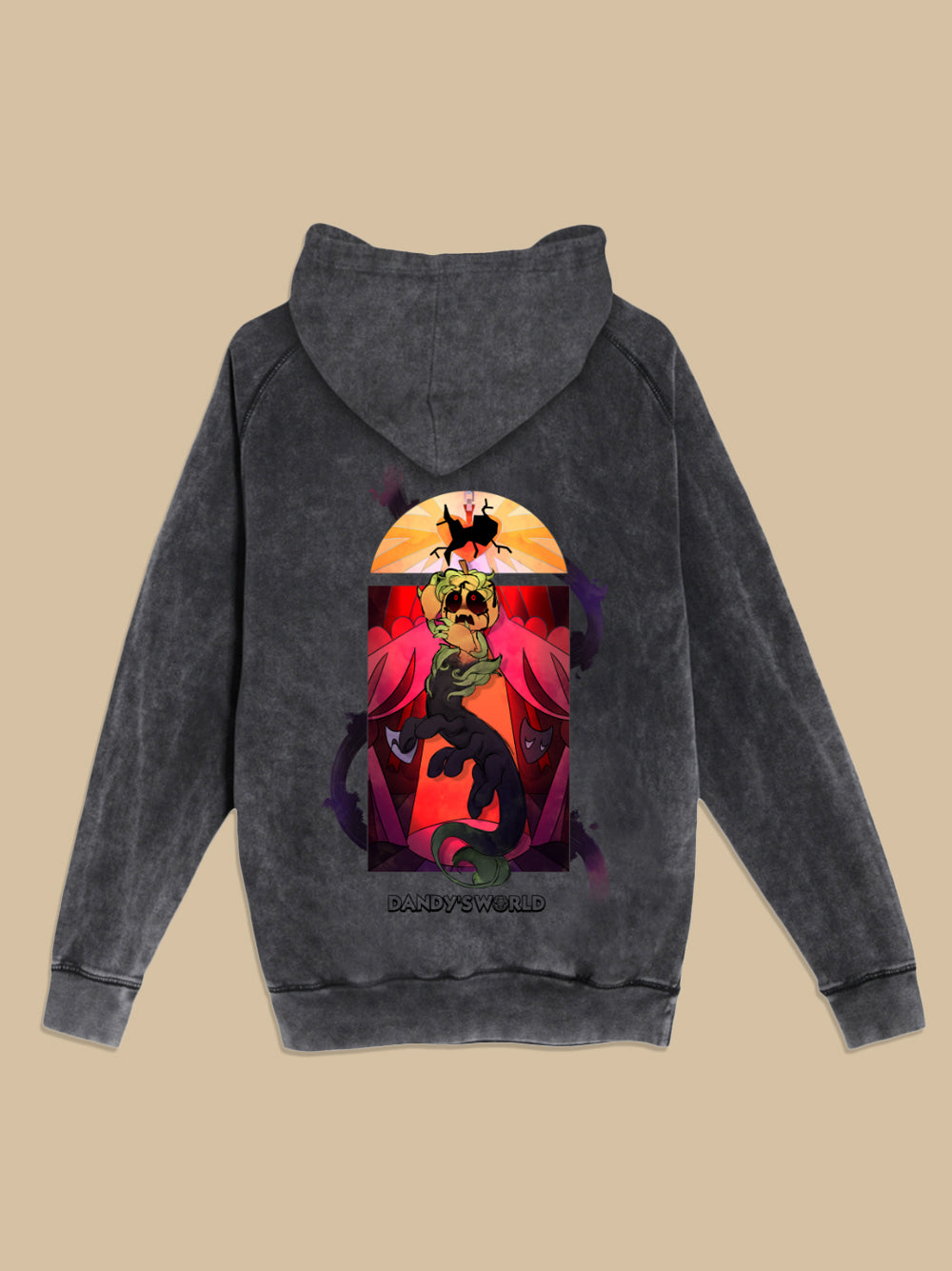 Gourdy Stained Glass Vintage Black Wash Hoodie