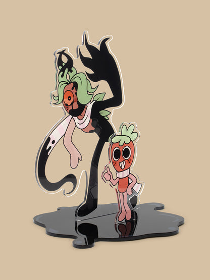 Cartoon character figurine on a beige background