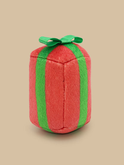 present accessory. red with green stripe bow.